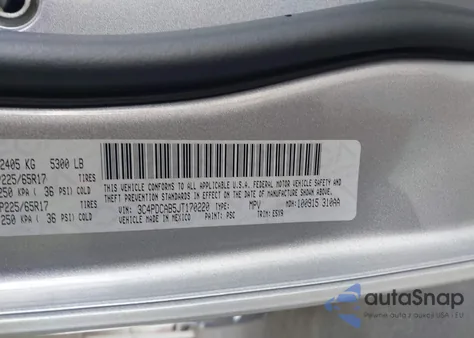 2018 Dodge Journey Se z USA, uszkodzony, nr VIN 3C4PDCAB5JT170220